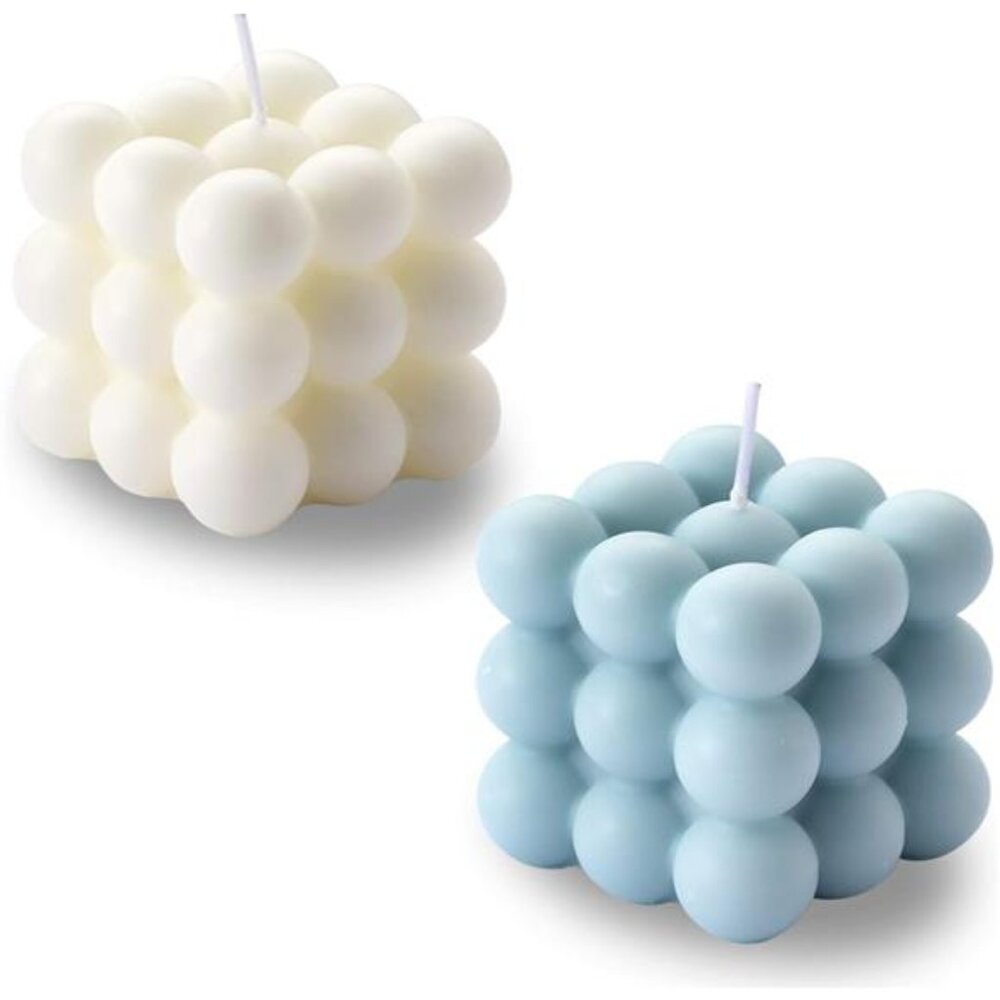 Bubble Candle - Cube Soy Wax Candles, Home Decor Candle, Scented Candle Set 2